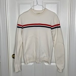L.O.G.G Men’s Striped Soft White Crewneck